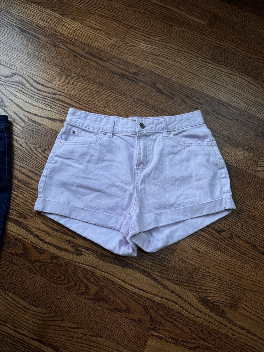 High-Rise Pale Lavender Women's Denim Shorts